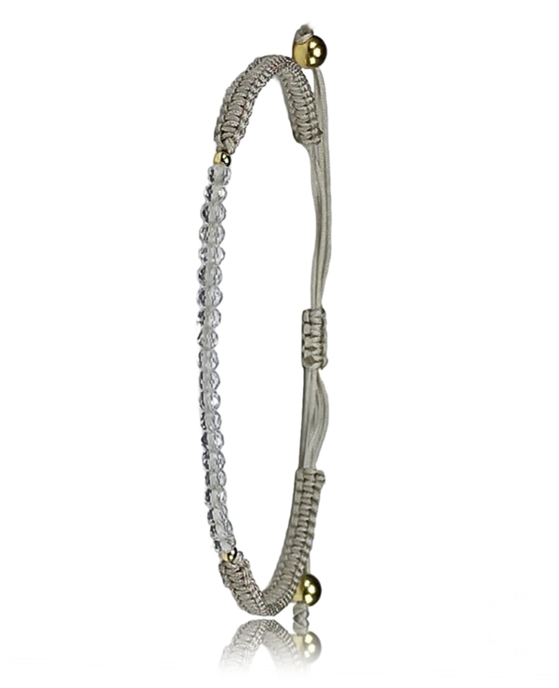 PULSERA MACRAMÉ CON PIEDRA Y ORO 18kt - Imagen 4