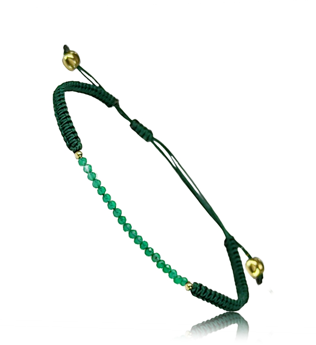 PULSERA MACRAMÉ CON PIEDRA Y ORO 18kt