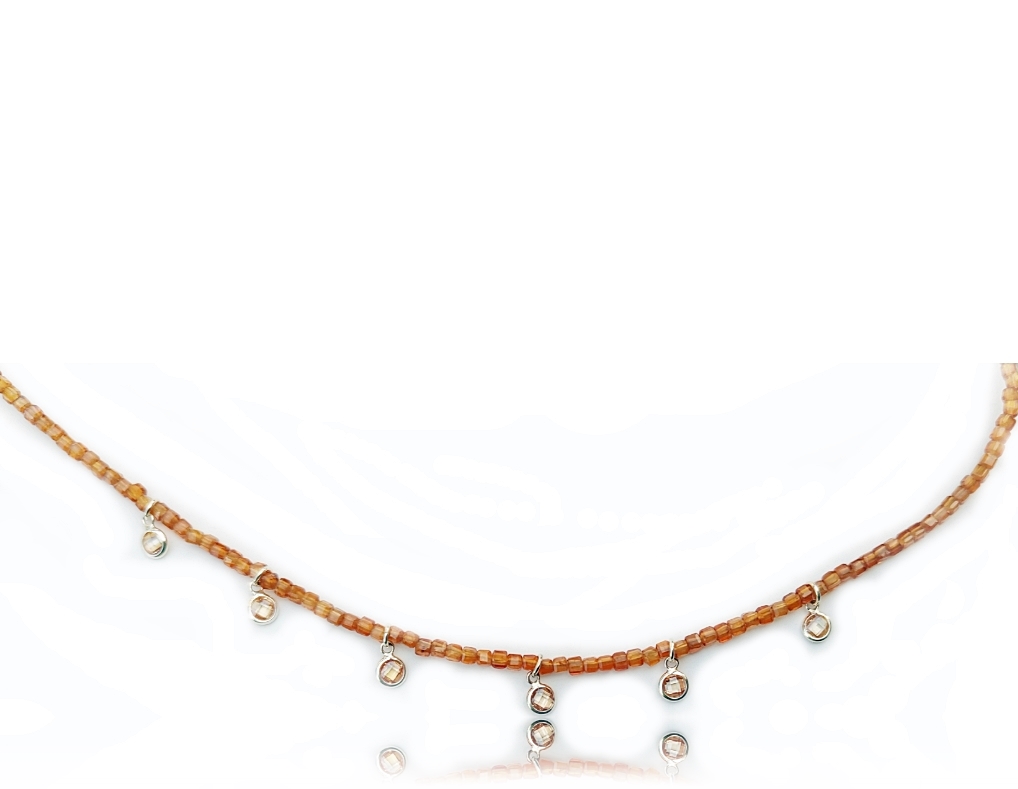 COLLAR CUBO CIRCONITA NARANJA