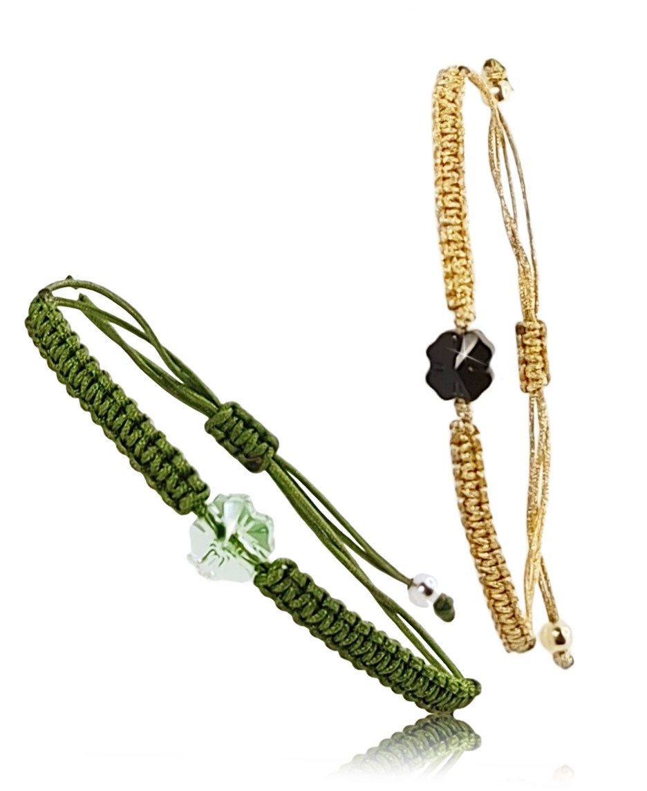 PULSERA AJUSTABLE TRÉBOL CRISTAL AUSTRÍACO - Imagen 3
