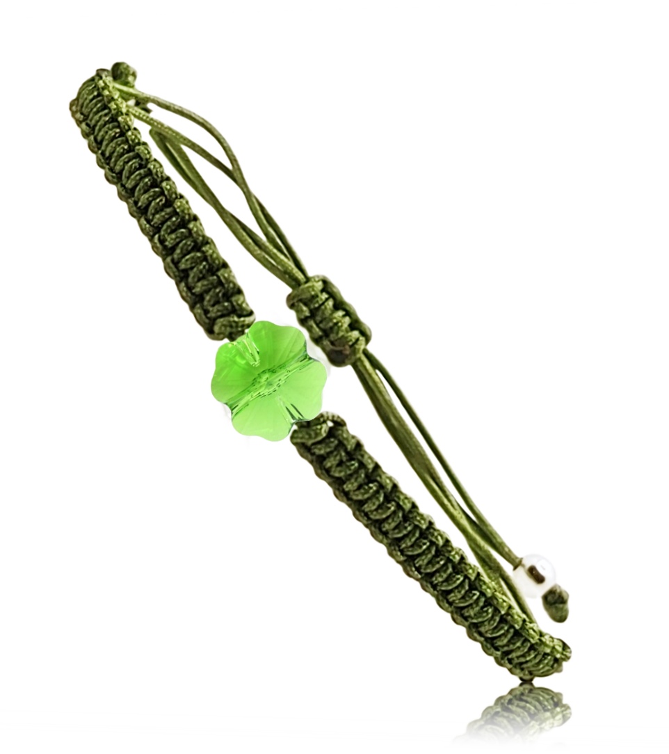PULSERA AJUSTABLE TRÉBOL CRISTAL AUSTRÍACO