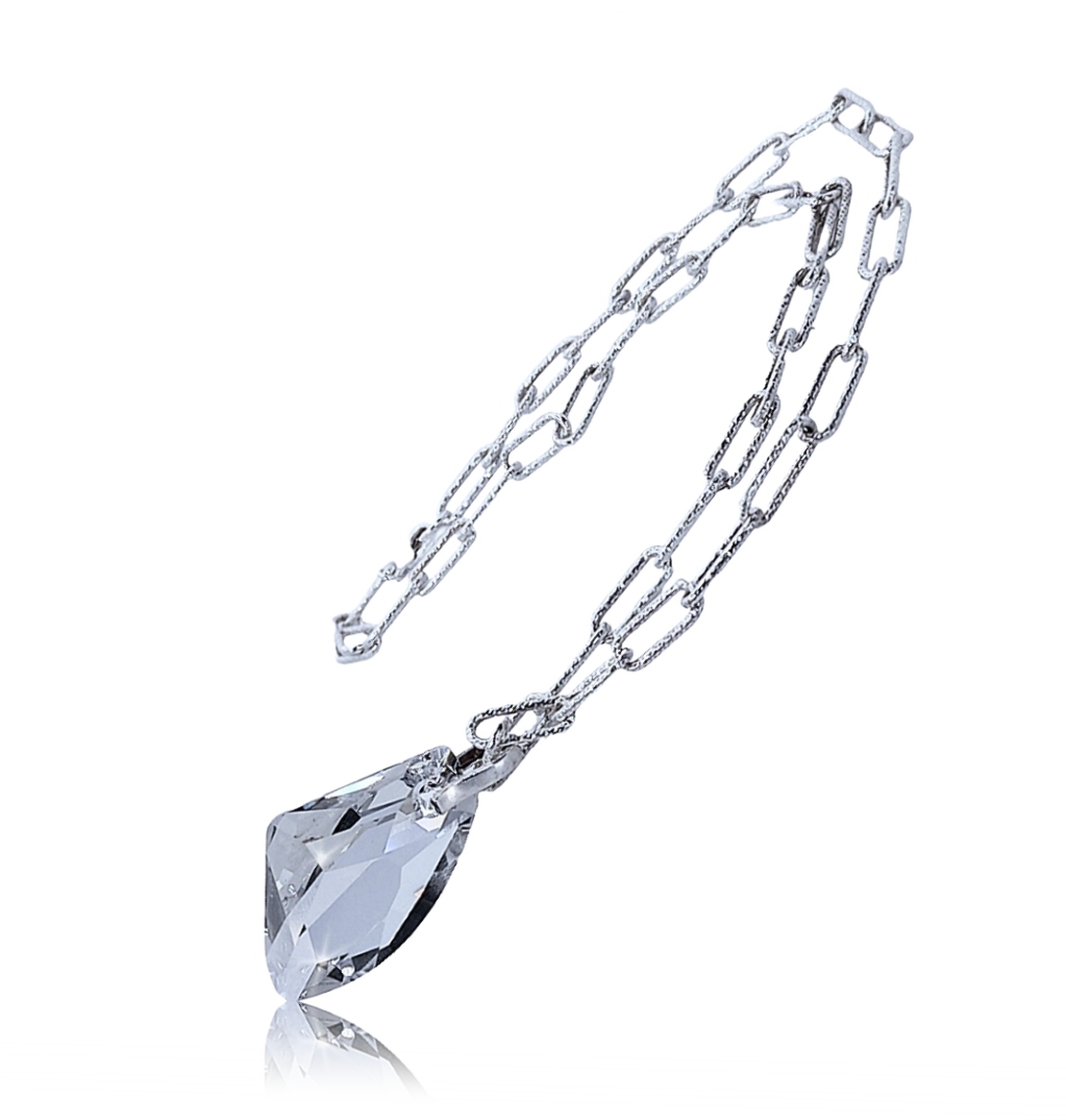 COLLAR CADENA MARTILLADA CON CRISTAL AUSTRÍACO