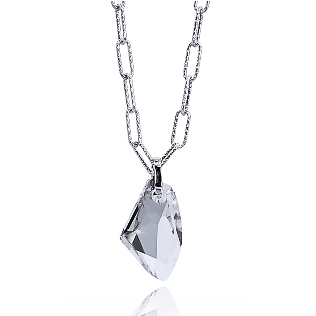 COLLAR CADENA MARTILLADA CON CRISTAL AUSTRÍACO - Imagen 3