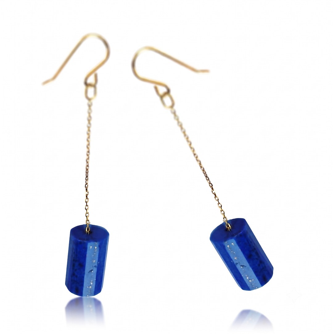 PENDIENTES LAPISLÁZULI BARRIL