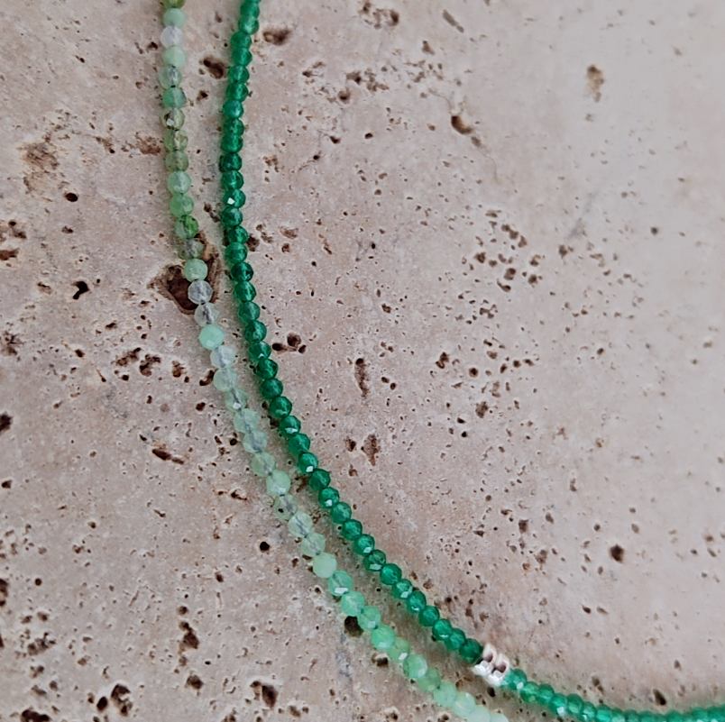 COLLAR CRISOPRASA FACETADA Y ÓNIX VERDE - Imagen 3