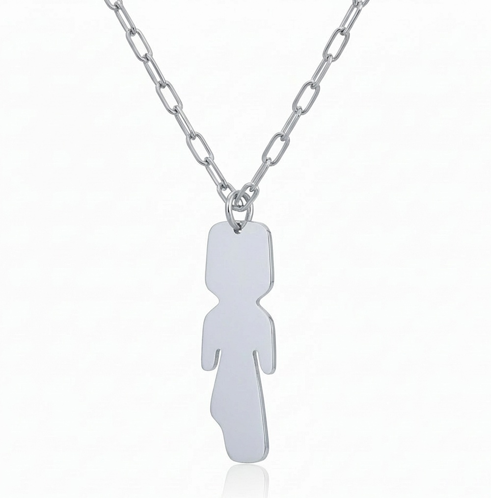 COLLAR LARGO TÍJOLA PLATA