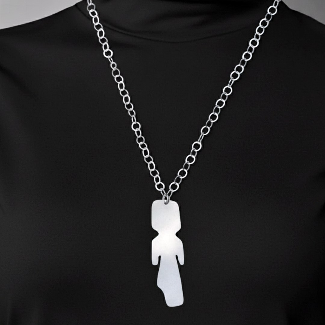 COLLAR LARGO TÍJOLA PLATA - Imagen 2
