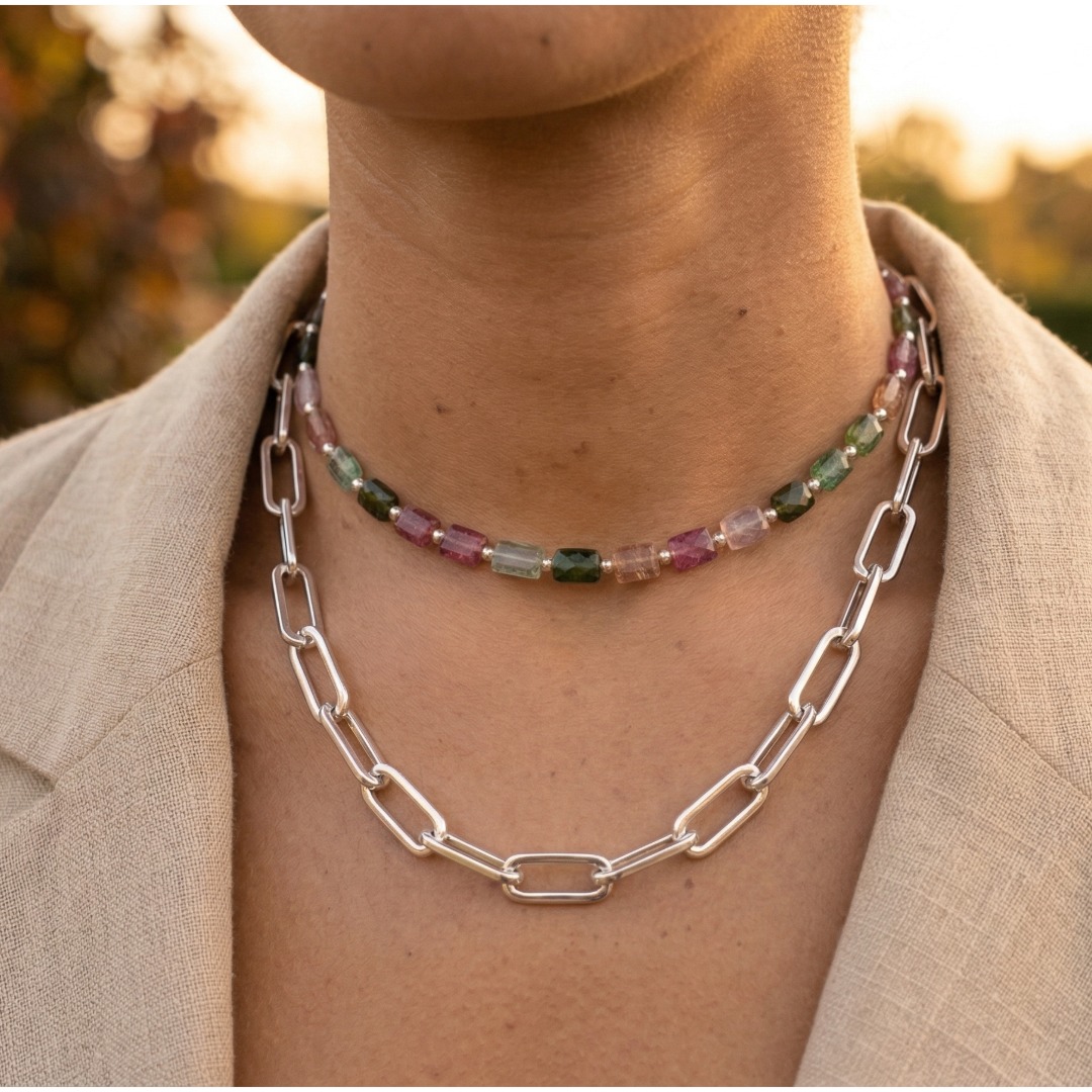 COLLAR TURMALINAS RECTANGULARES FACETADAS - Imagen 3