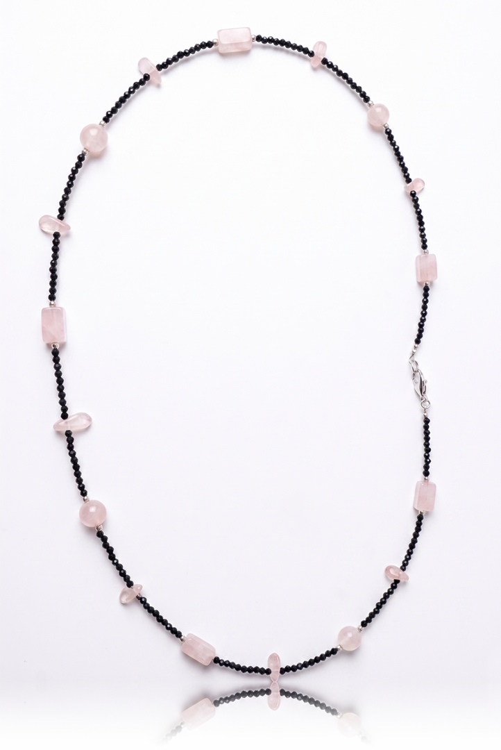 COLLAR CUARZO ROSA CON ESPINELA - Imagen 4