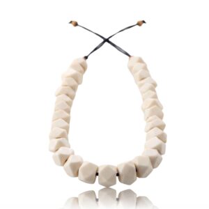 COLLAR ESTÍLO AFRICANO AJUSTABLE BLANCO
